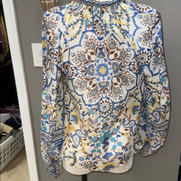 Hale Bob Blue and Yellow Floral Blouse - Picture 7 of 11